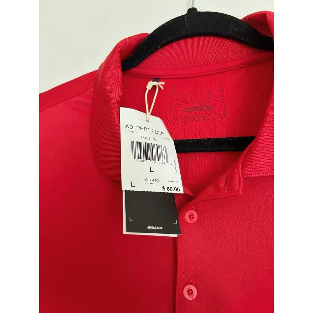 Red Men's Adidas Performance Polo Shirt L
